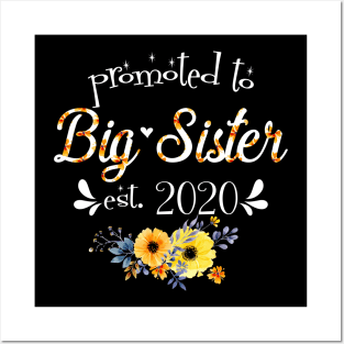 Promoted To Big Sister EST 2020 Firts New Mother_s Day Shirt Posters and Art